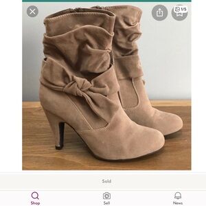 VENUS Elegant Tan Suede Heeled Boots